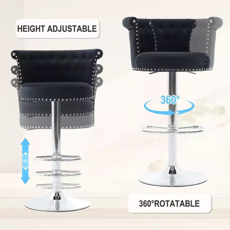 Tabourets de bar en velours