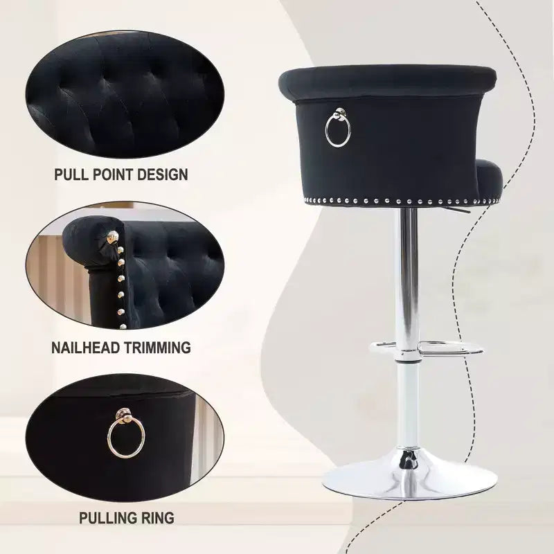 Tabourets de bar en velours