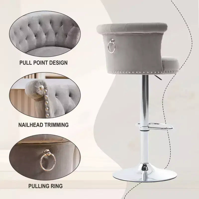 Tabourets de bar en velours