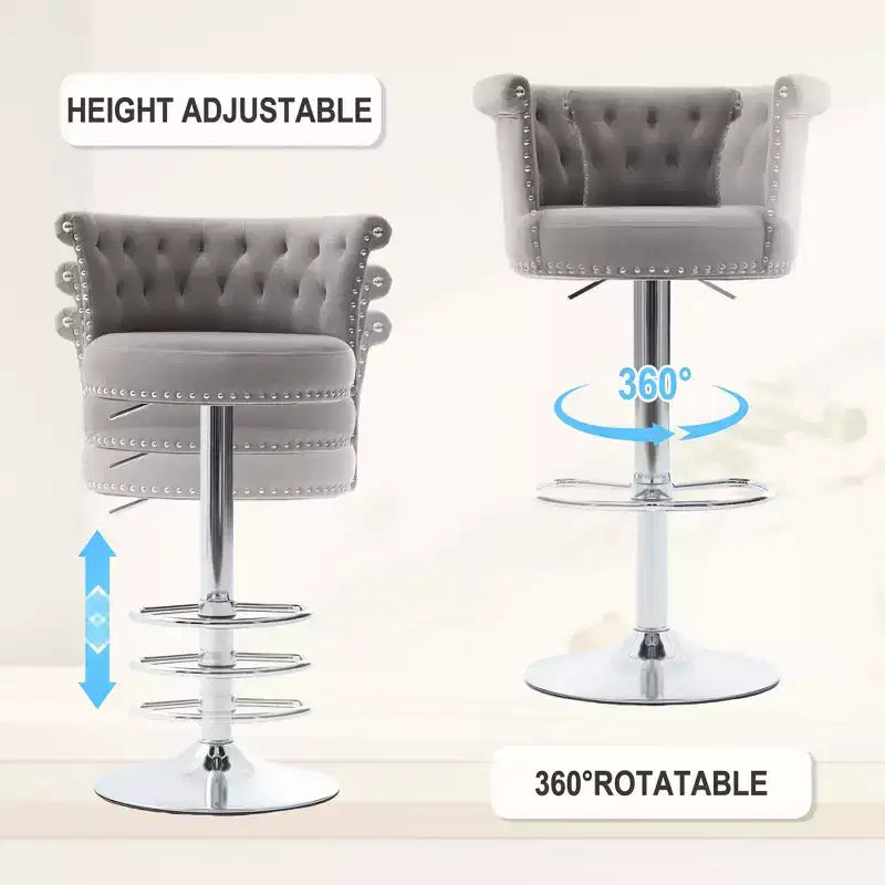 Tabourets de bar en velours