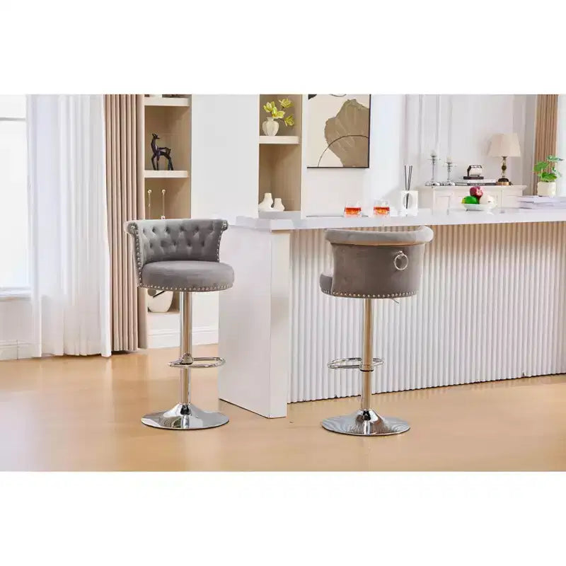 Tabourets de bar en velours