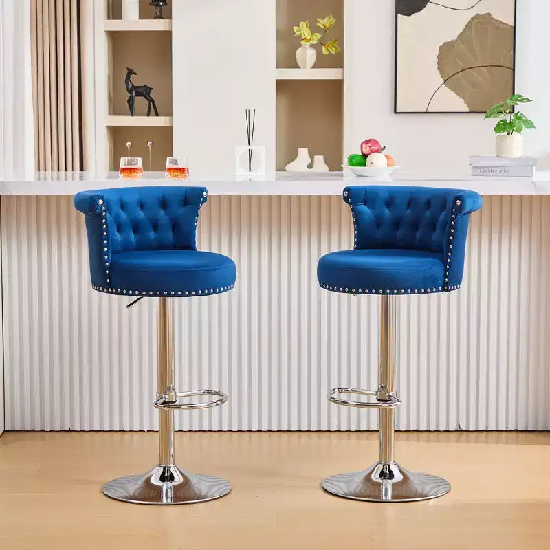 Tabourets de bar en velours