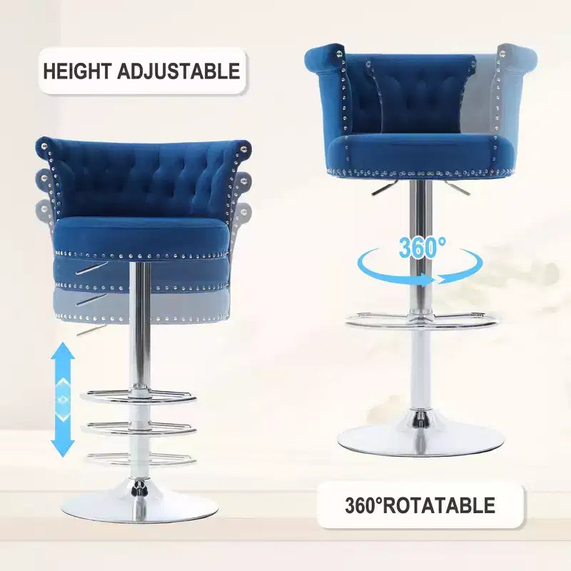 Tabourets de bar en velours