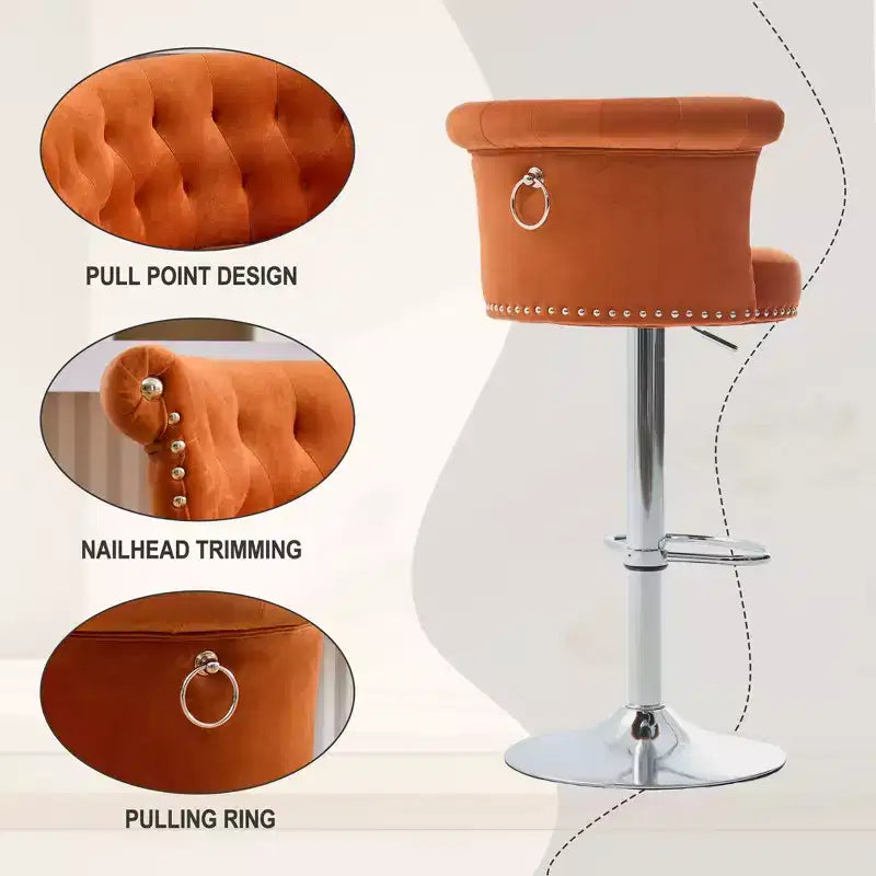 Tabourets de bar en velours