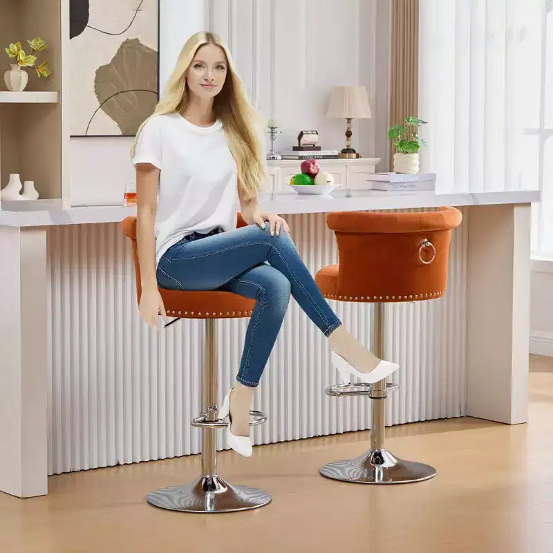 Tabourets de bar en velours