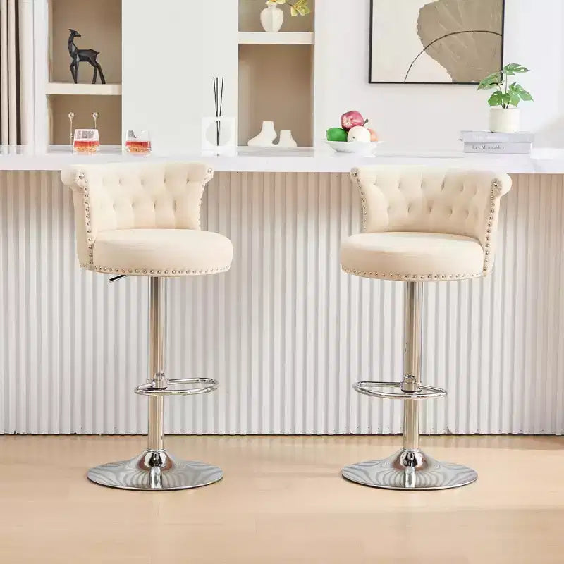 Tabourets de bar en velours