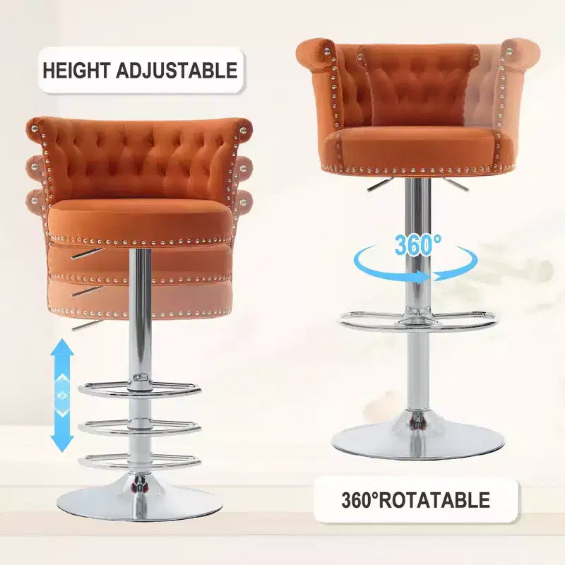 Tabourets de bar en velours