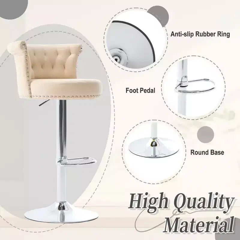 Tabourets de bar en velours