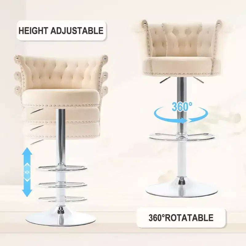 Tabourets de bar en velours