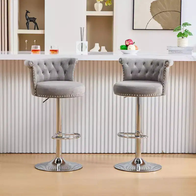 Tabourets de bar en velours