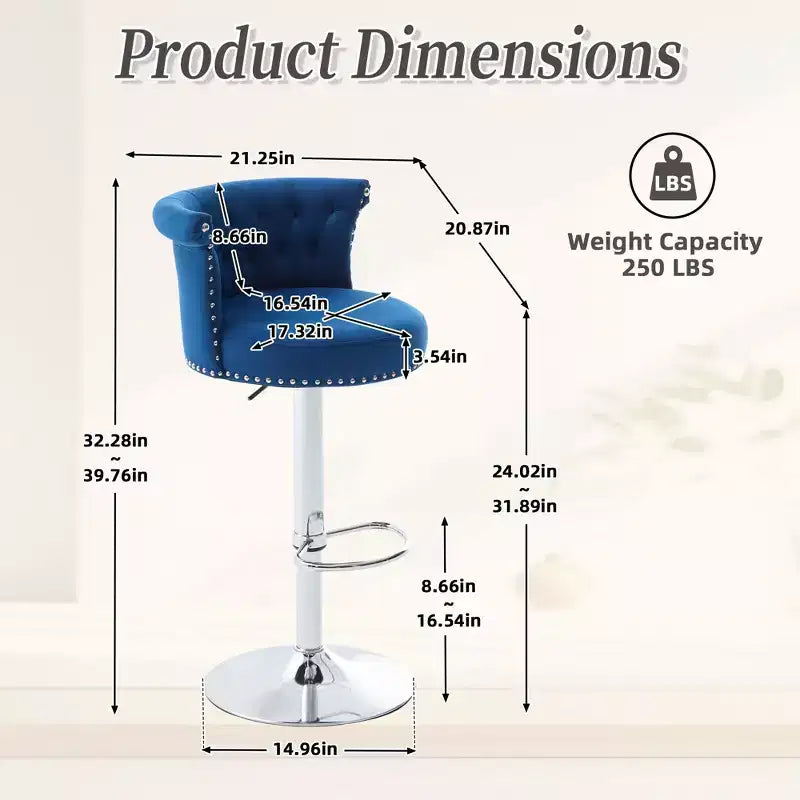 Tabourets de bar en velours
