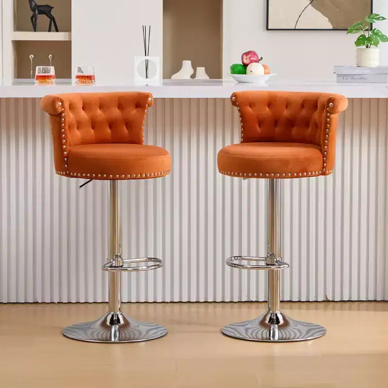 Tabourets de bar en velours