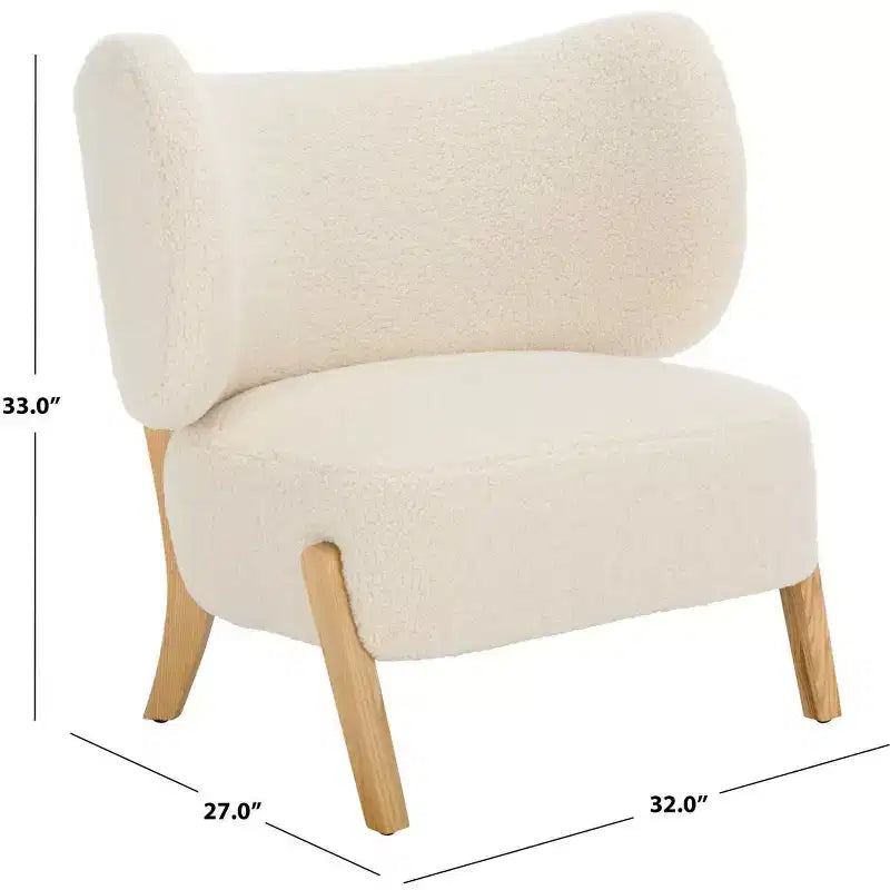 Fauteuil d'appoint blanc cassé/naturel