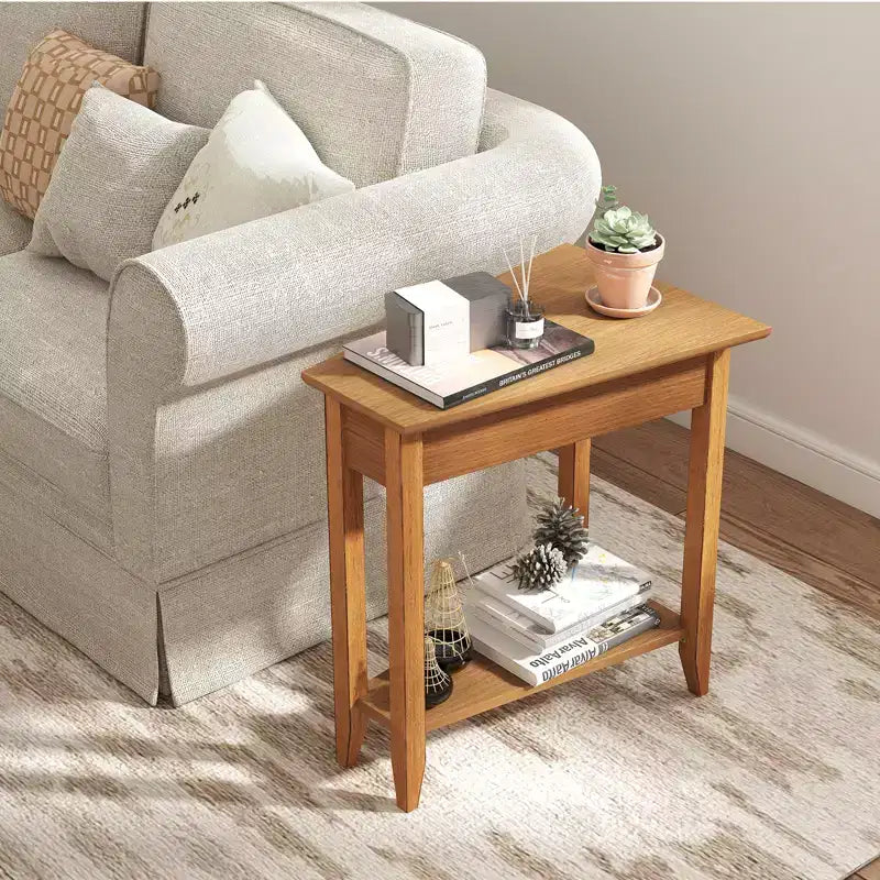 Table d'appoint étroite et irrégulière