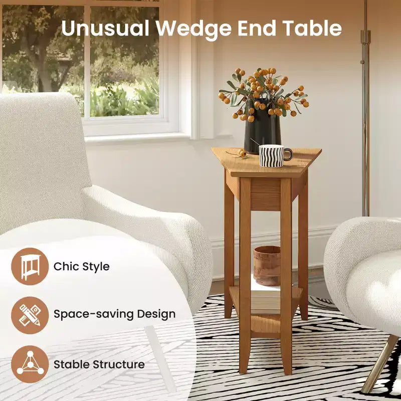 Table d'appoint étroite et irrégulière