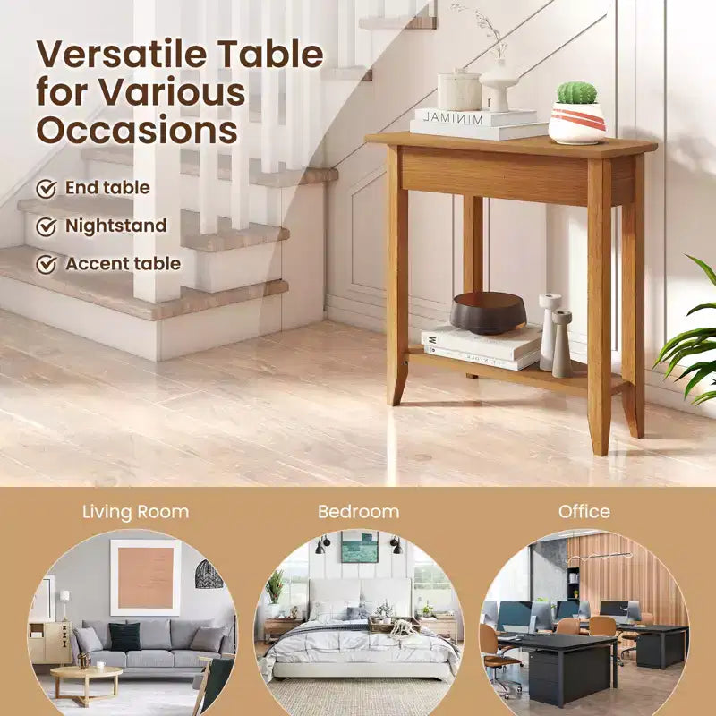 Table d'appoint étroite et irrégulière
