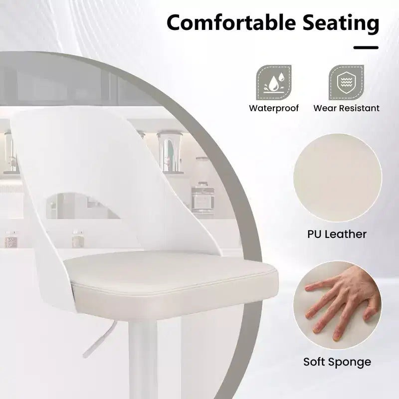 Tabourets de bar pivotants avec repose-pieds