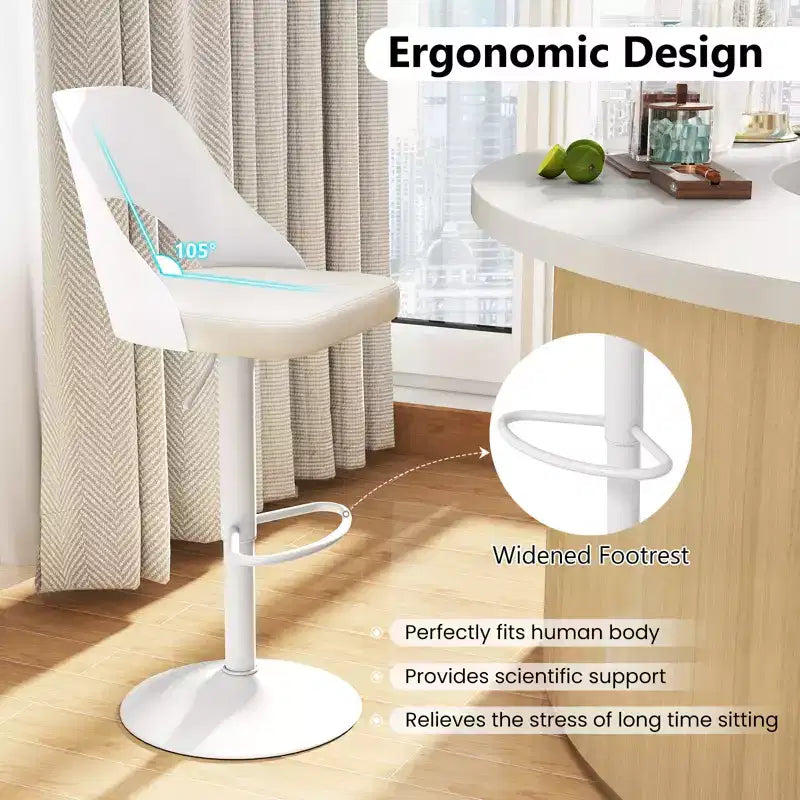 Tabourets de bar pivotants avec repose-pieds