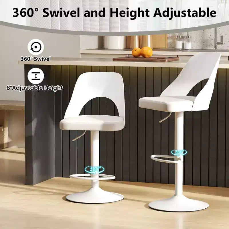 Tabourets de bar pivotants avec repose-pieds