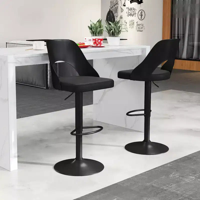 Tabourets de bar pivotants avec repose-pieds
