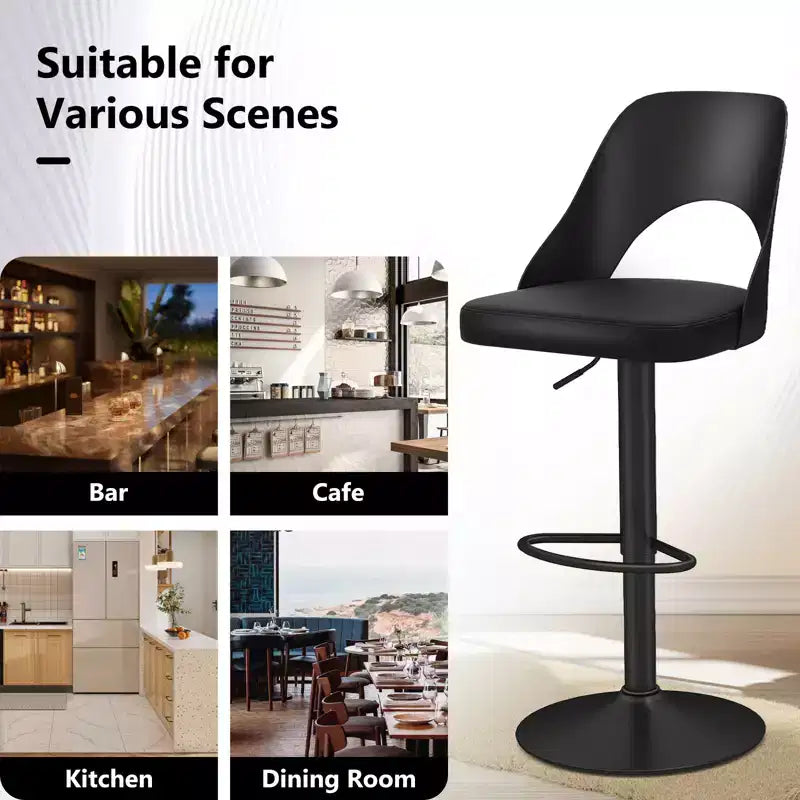 Tabourets de bar pivotants avec repose-pieds