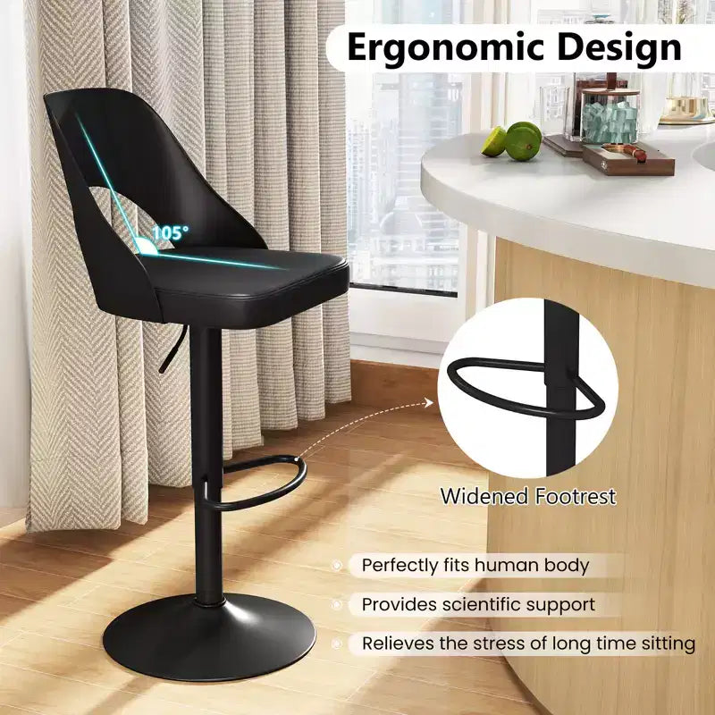 Tabourets de bar pivotants avec repose-pieds