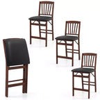 Costway Set of 4 Counter Height Chairs Folding Kitchen Island Stool w/ Padded Seat