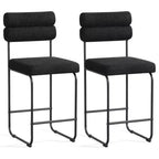 Costway Set of 2 Counter Height Bar Stools 26 Counter Stools w/ Metal Frame & Footrest