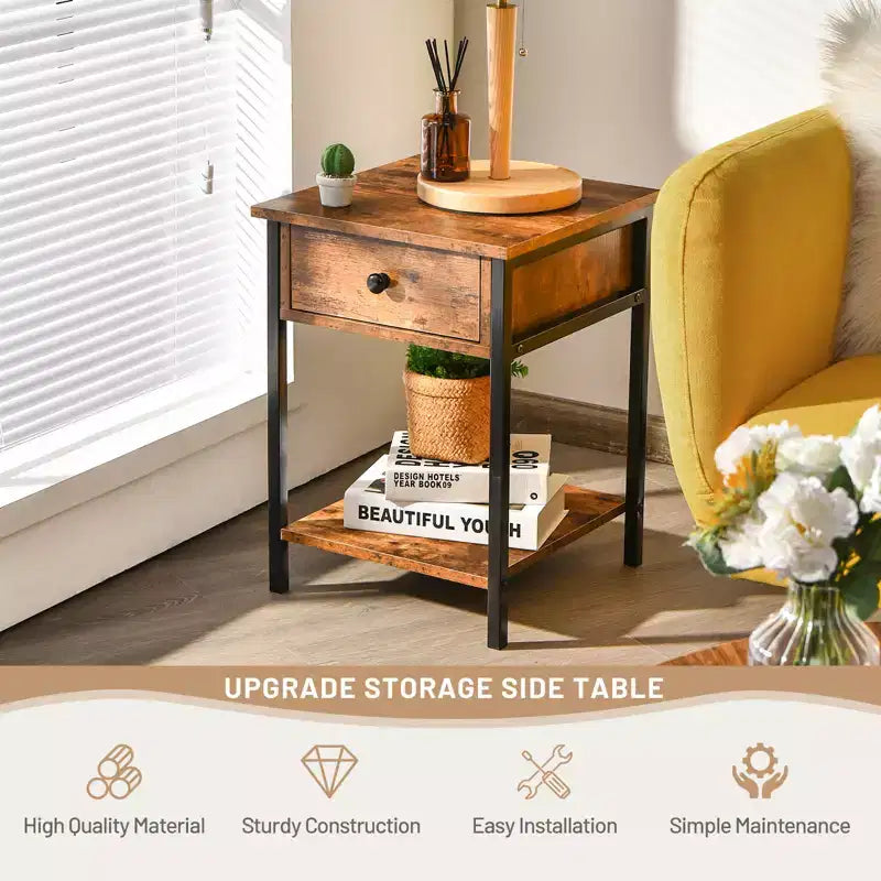 Table de chevet industrielle