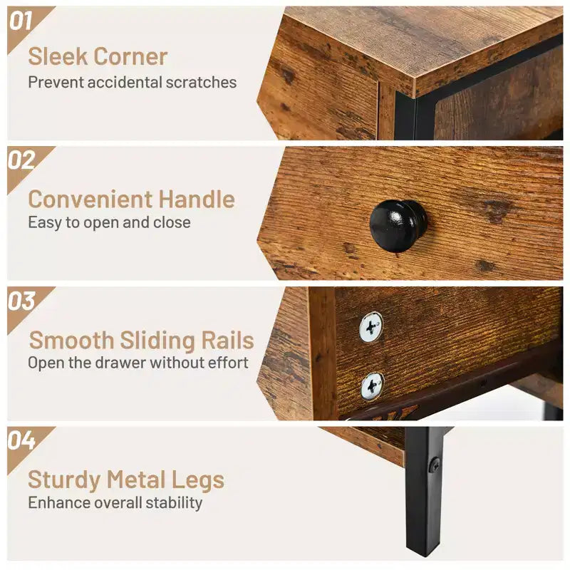 Table de chevet industrielle