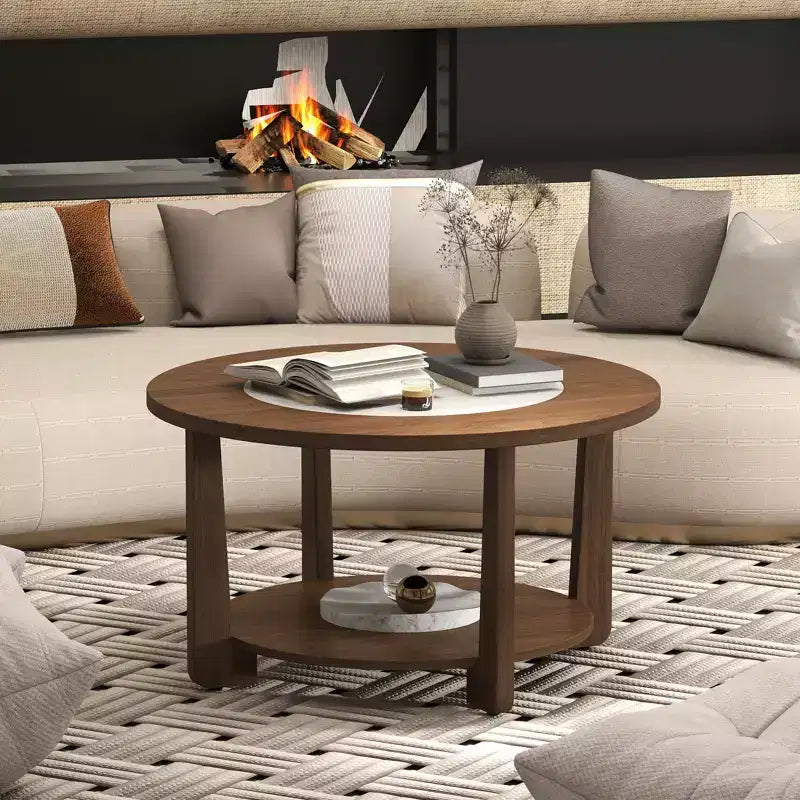 Table basse ronde en bois