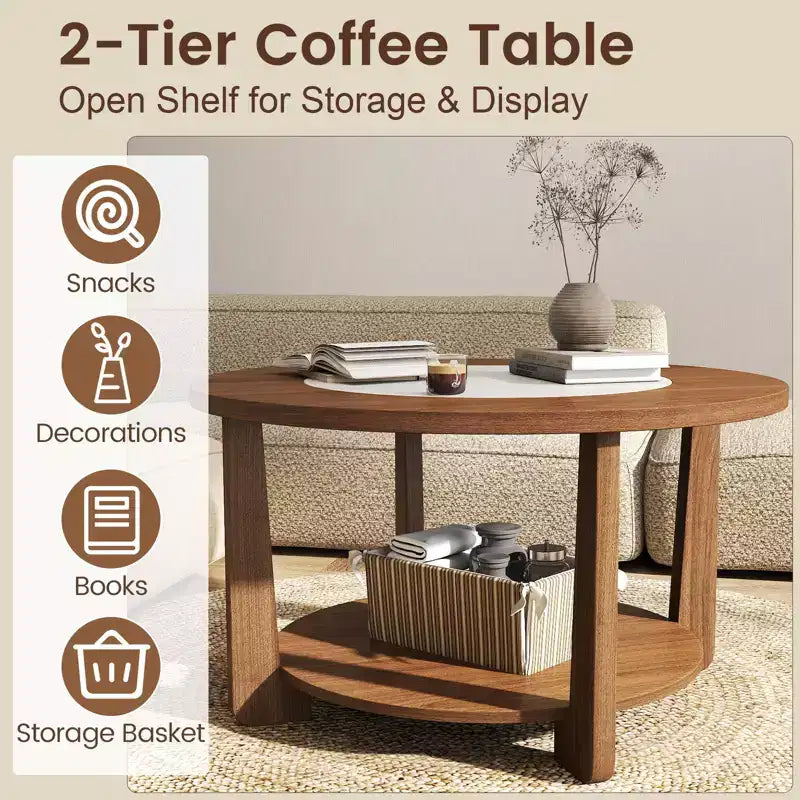 Table basse ronde en bois