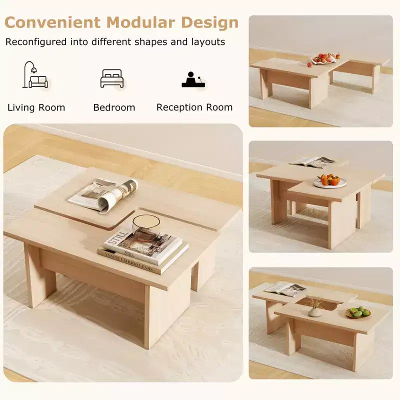 Table basse modulaire en forme de L