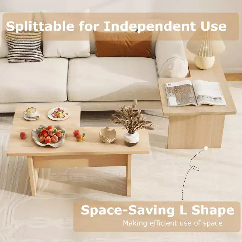 Table basse modulaire en forme de L