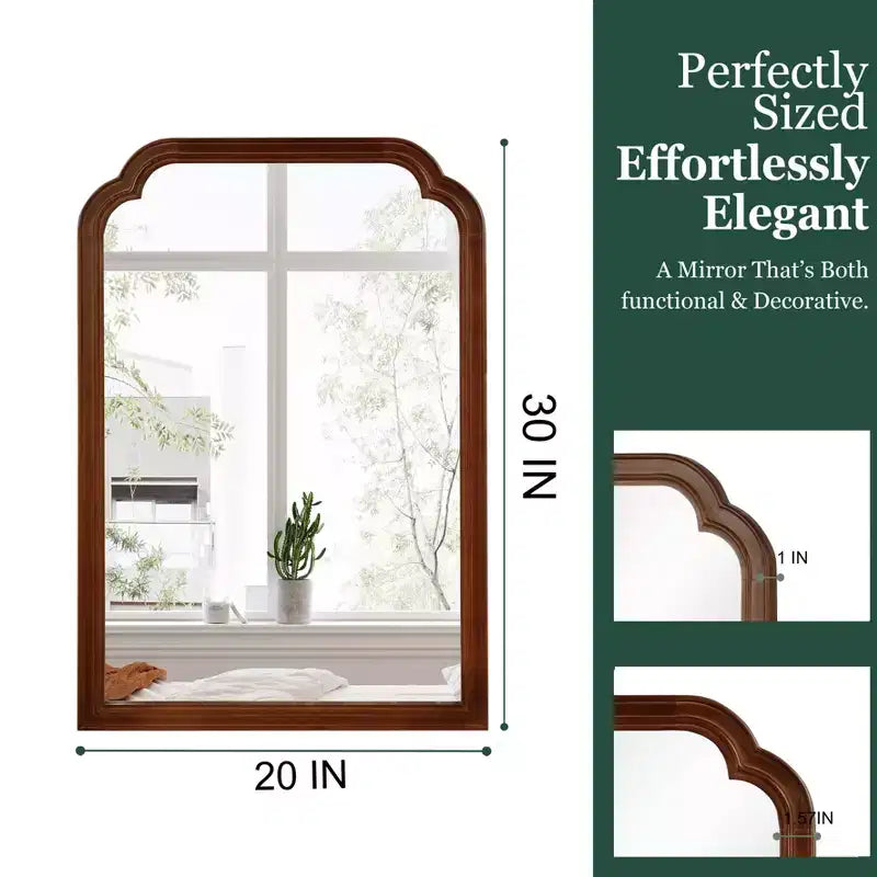 Miroir décoratif d'angle arrondi style campagne française