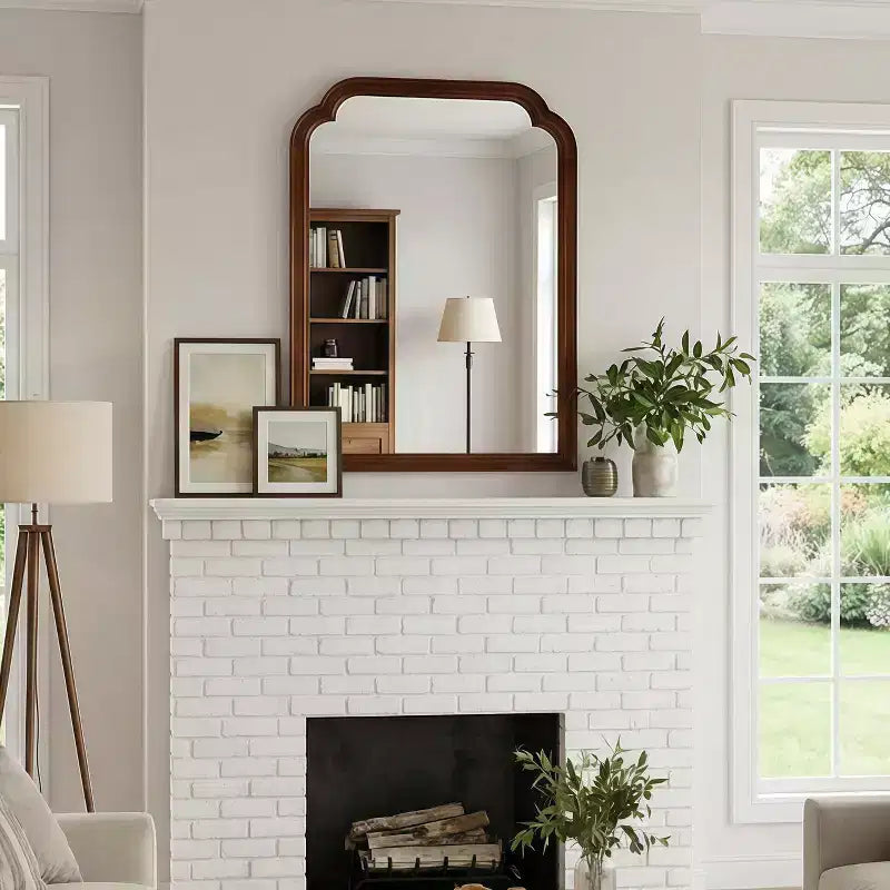 Miroir décoratif d'angle arrondi style campagne française