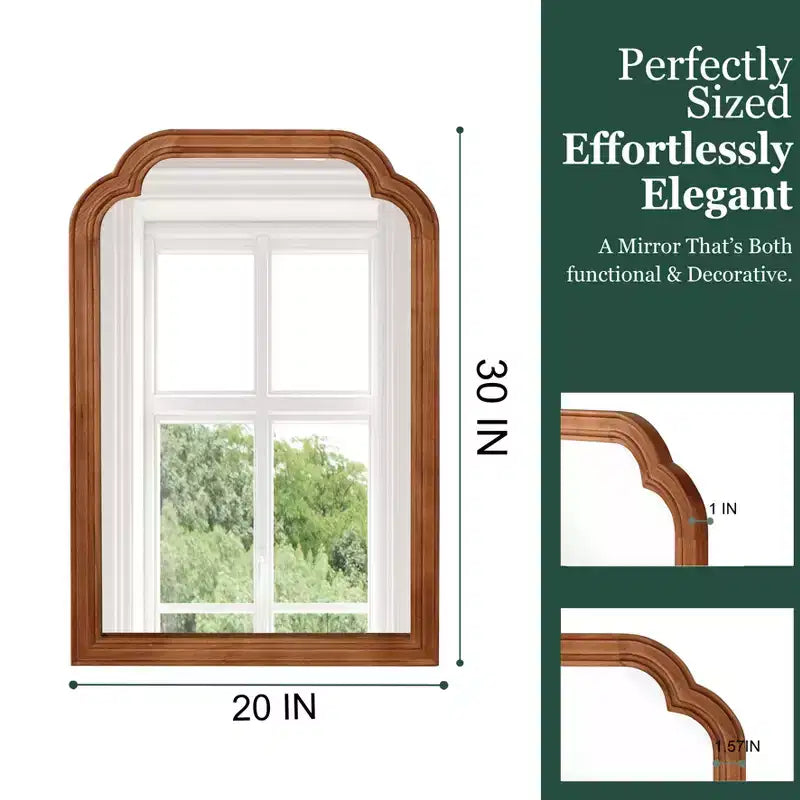 Miroir décoratif d'angle arrondi style campagne française