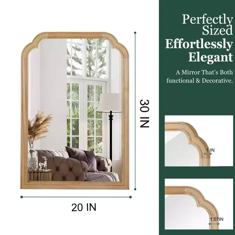 Miroir décoratif d'angle arrondi style campagne française