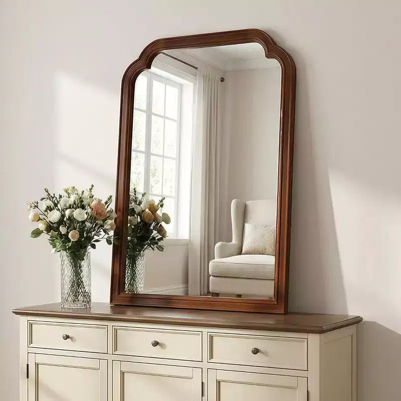 Miroir décoratif d'angle arrondi style campagne française