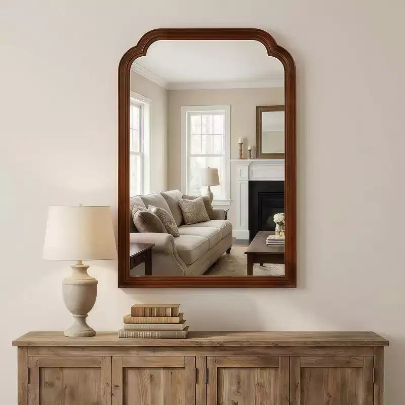 Miroir décoratif d'angle arrondi style campagne française