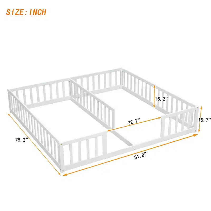 Lit au sol double/jumeau pour enfants