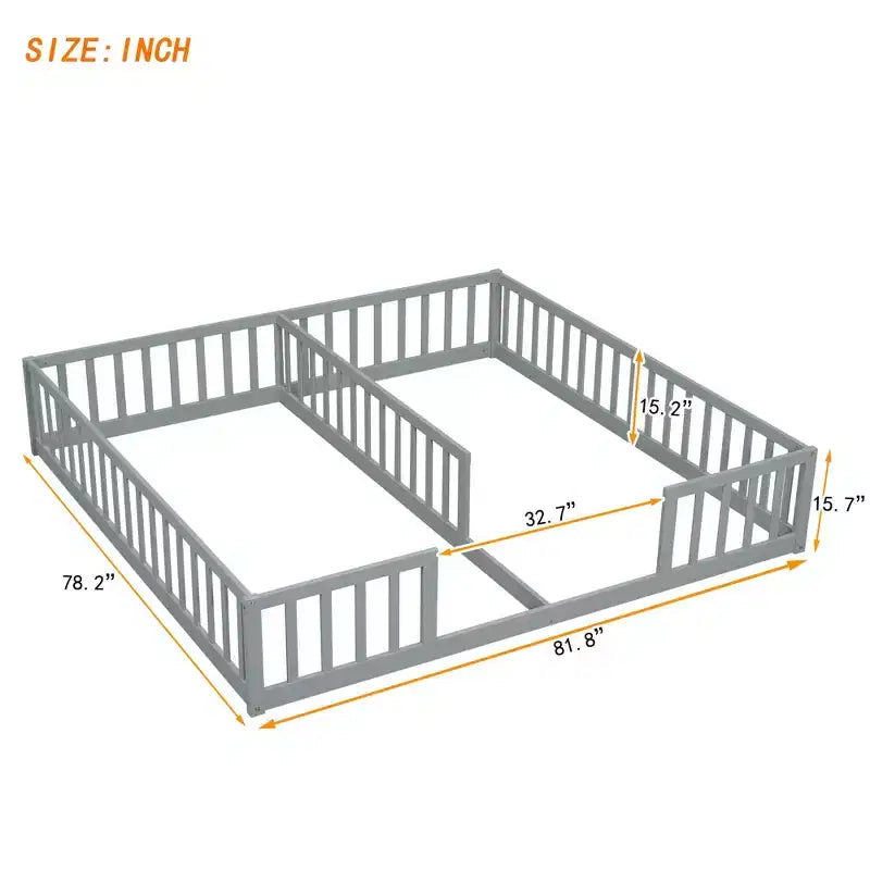 Lit au sol double/jumeau pour enfants