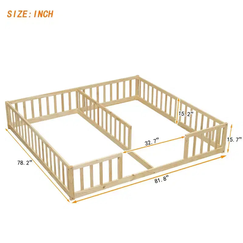 Lit au sol double/jumeau pour enfants