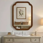 Miroir décoratif d'angle arrondi style campagnard moderne