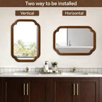 Miroir décoratif d'angle arrondi style campagnard moderne