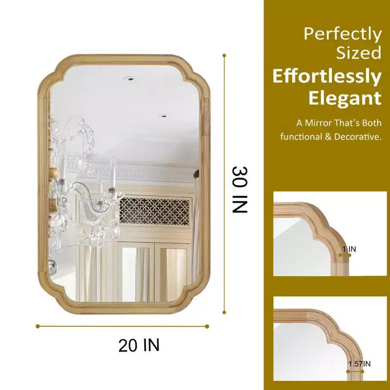 Miroir décoratif d'angle arrondi style campagnard moderne