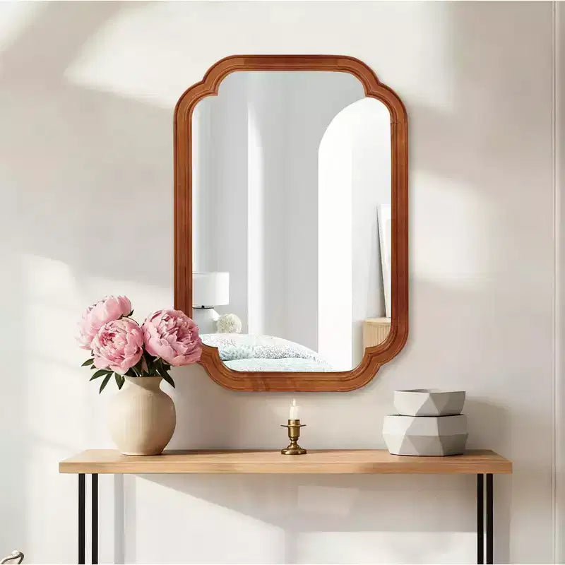 Miroir décoratif d'angle arrondi style campagnard moderne