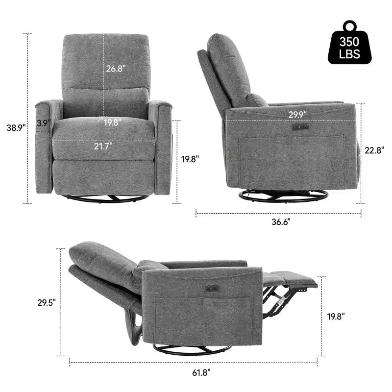 Fauteuils inclinables pivotants et basculants pour causeuse électrique