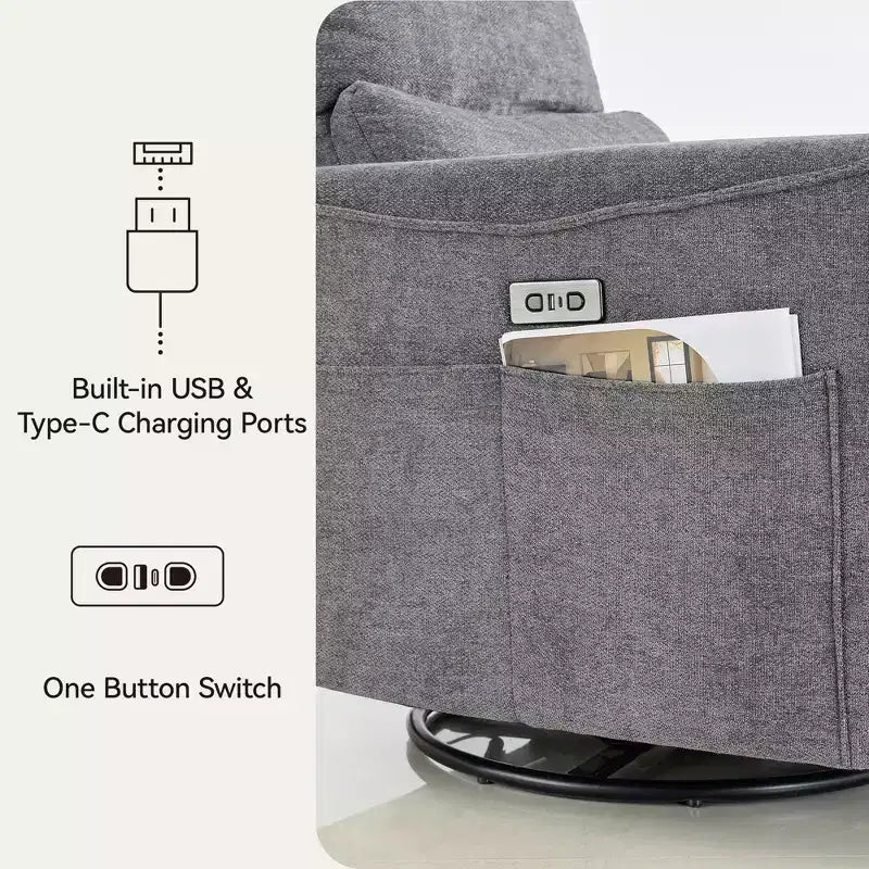 Fauteuils inclinables pivotants et basculants pour causeuse électrique