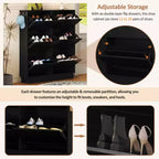 Meuble à chaussures basculant étroit, moderne et élégant